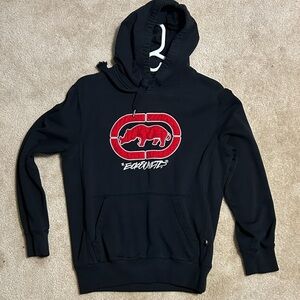 Ecko Unlimited Black Hoodie with Red Rhino Graphic